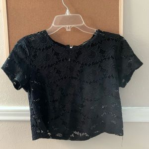 Transparent flower printed crop top🌸